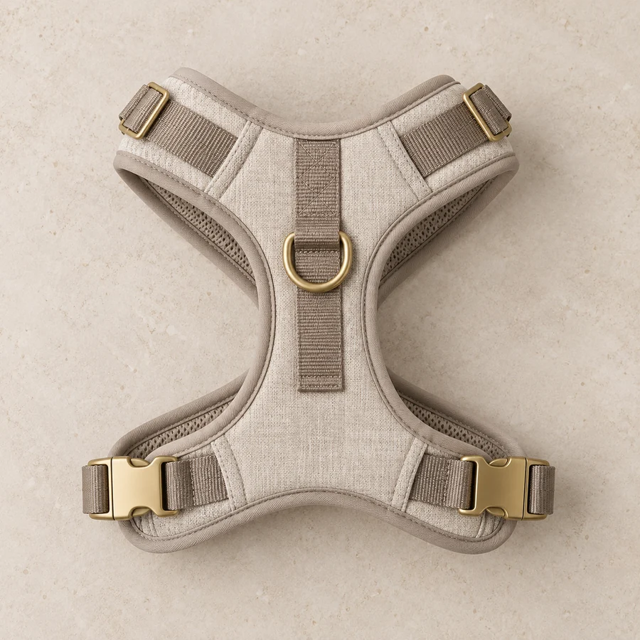 The Everyday Harness in Oat, product concept